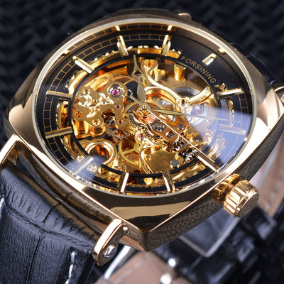 Reloj Mecánico Automático para Hombre con Diseño Calado y Resistencia al Agua
