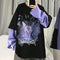 Sudadera Oversize Gótica con Estampado de Letras y Efecto Dos Piezas