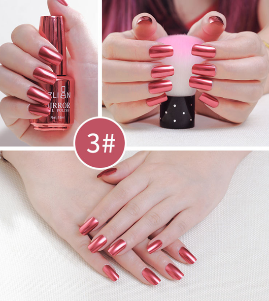 Esmalte de Uñas Efecto Espejo Plateado - Image 13