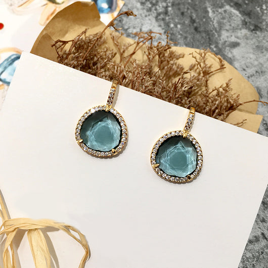 Aretes Triángulo de Cristal Multicolor con Incrustación de Cobre - Image 17