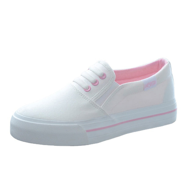 Zapatos Blancos Cómodos sin Cordones para Estudiantes - Diseño Minimalista