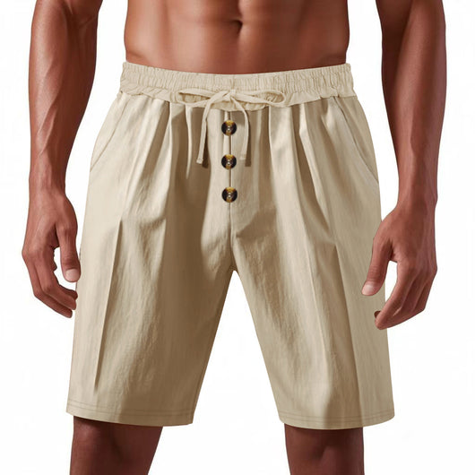 Shorts de Lino Sueltos para Hombre - Estilo Playa Casual Lavado - Image 7
