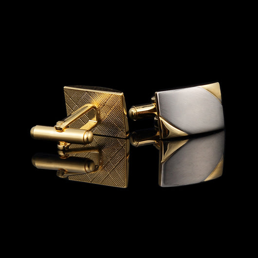 Gemelos Bicolor Oro Cepillado para Hombre - Image 2