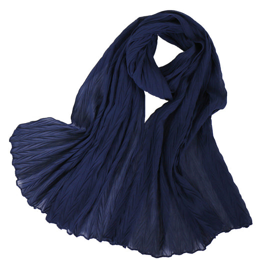 Pañuelo Femenino de Algodón Arrugado en Colores Sólidos - Image 33