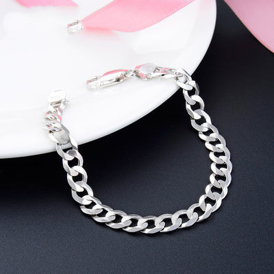 Pulsera de Plata para Hombre Estilo Látigo Trenzado