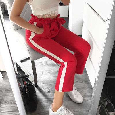 Pantalones Casuales con Bolsillos y Diseño Combinado de Colores - Image 6