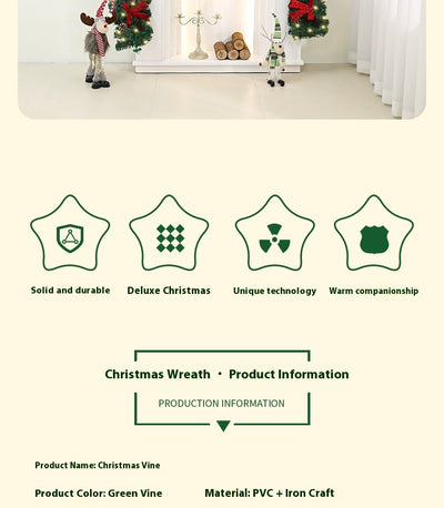 Decoración Navideña de Ratán con Piñas y Moños - Ambiente Festivo Premium - Image 9