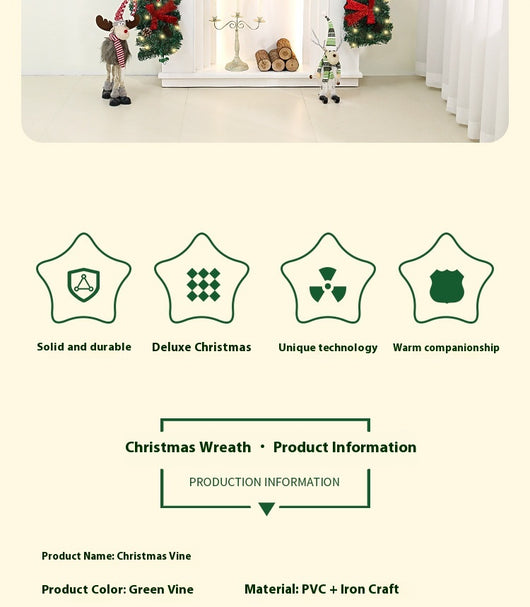 Decoración Navideña de Ratán con Piñas y Moños - Ambiente Festivo Premium - Image 9