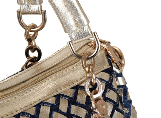 Bolso Bandolera Canvas Cuadrado con Tachuelas de Diamante Tejido - Image 17