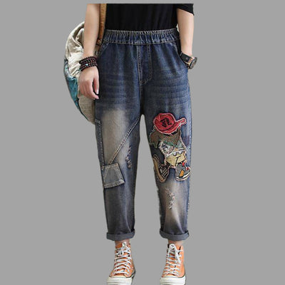 Pantalones Vaqueros para Mujer con Cintura Elástica y Piernas Anchas - Image 5