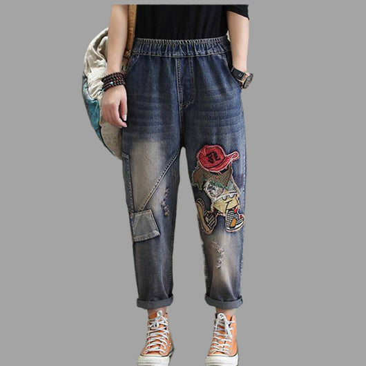 Pantalones Vaqueros para Mujer con Cintura Elástica y Piernas Anchas - Image 5