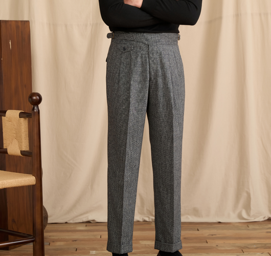 Pantalón Gurkha de Lana Casual Cintura Alta Corte Recto - Image 10
