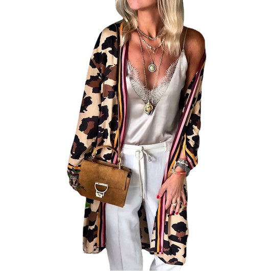 Cardigan Suelto Estampado Leopardo para Mujer - Versátil y Moderno - Image 2