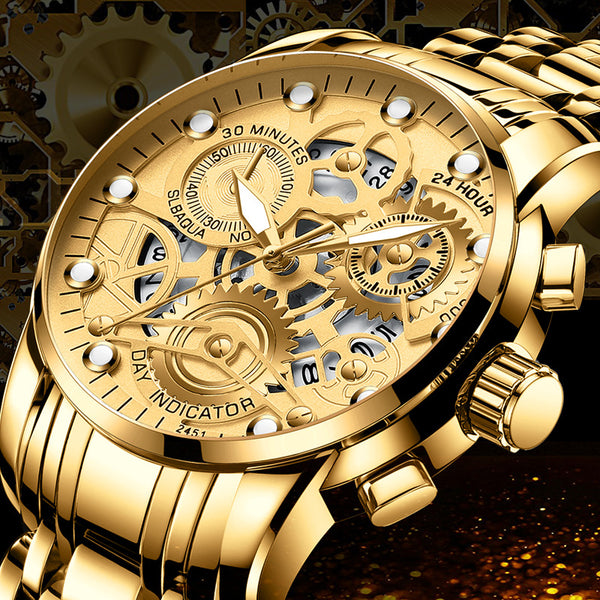 Reloj de Negocios Hueco para Hombre sin Mecanismo Visible