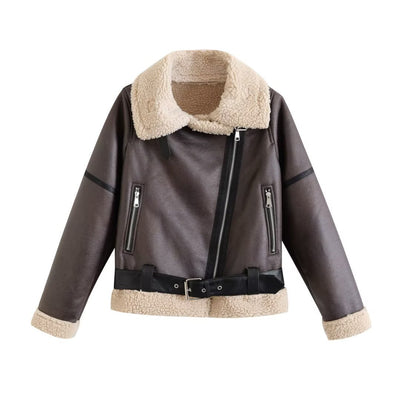 Chaqueta Cropped Estilo Biker para Mujer - Image 6