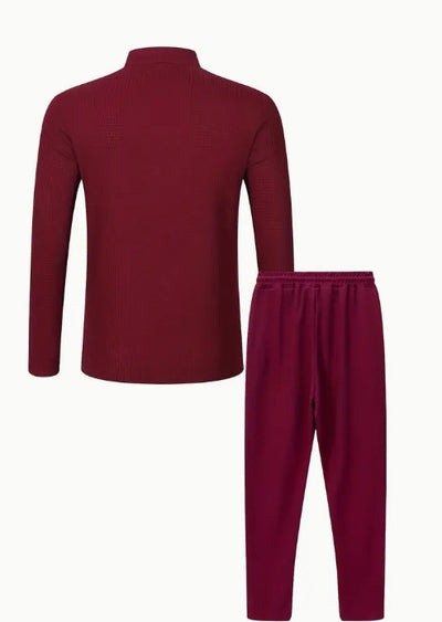 Conjunto Casual de Pantalón y Camiseta Henley Texturizada de Manga Larga para Hombre - Image 15