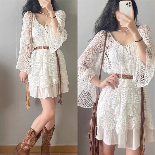 Blusa de Crochet Calada para Playa - Image 31