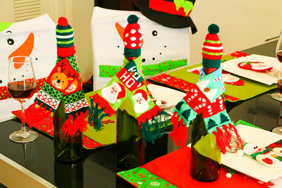 Juego de Botellas Decorativas Navideñas para Vino y Champagne - Image 16