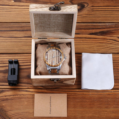 Reloj de Cuarzo para Hombre en Madera - Resistente al Agua - Image 16