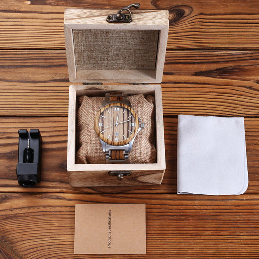 Reloj de Cuarzo para Hombre en Madera - Resistente al Agua - Image 16