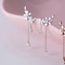 Aretes de Plata Esterlina con Circonita y Flor Flecos