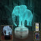 Lámpara 3D Elefante LED Táctil con Luz de Ambiente Multicolor