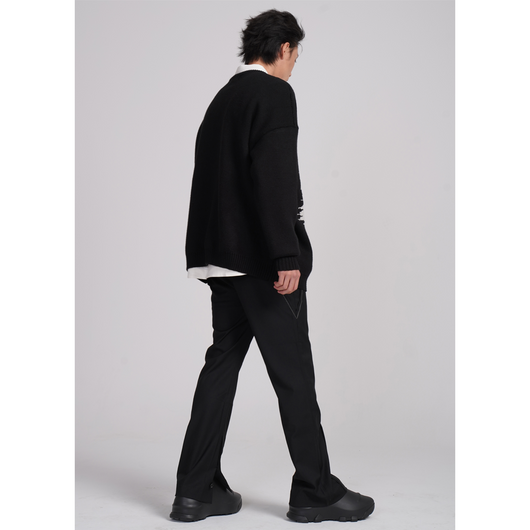 Suéter Pullover Oversized de Jacquard Grueso para Hombre - Image 3