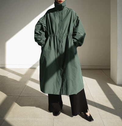Gabardina Larga Coreana Otoño - Cuello de Pie con Cintura Ajustable - Image 4