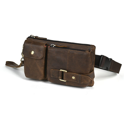 Bolsa de Pecho de Cuero Curtido al Vegetal para Hombre - Estilo Viajero - Image 29