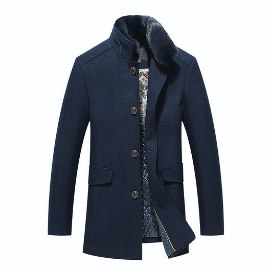 Abrigo de Lana para Hombre con Cuello de Lana - Image 5