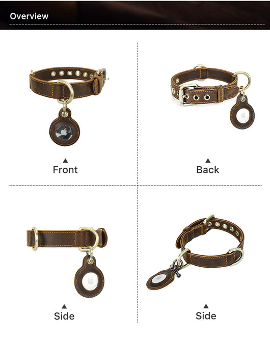 Collar Doble Cara de Cuero Genuino para Perro - Arnés Ajustable Antimotín - Image 13