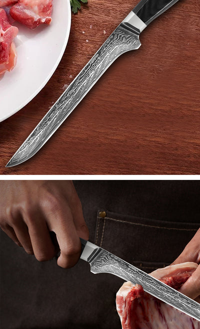Cuchillo Deshuesador Damasco Acero Inoxidable Comercial - Image 11