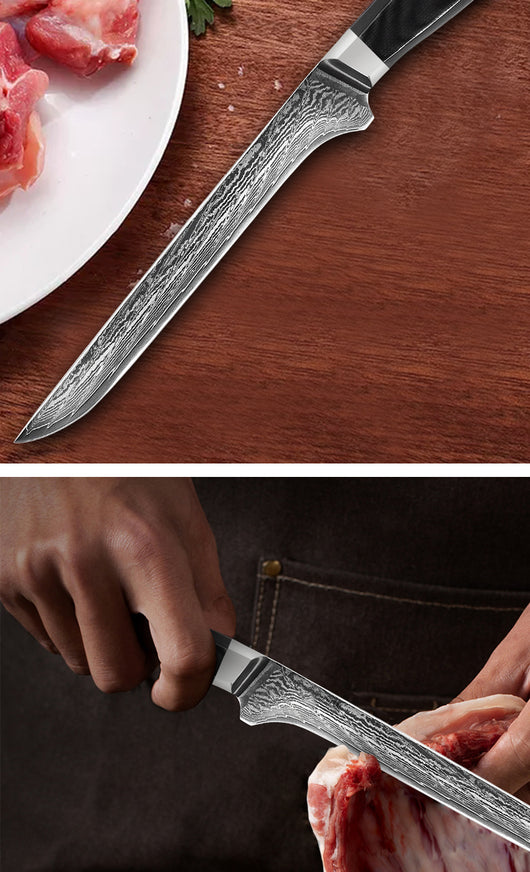 Cuchillo Deshuesador Damasco Acero Inoxidable Comercial - Image 11