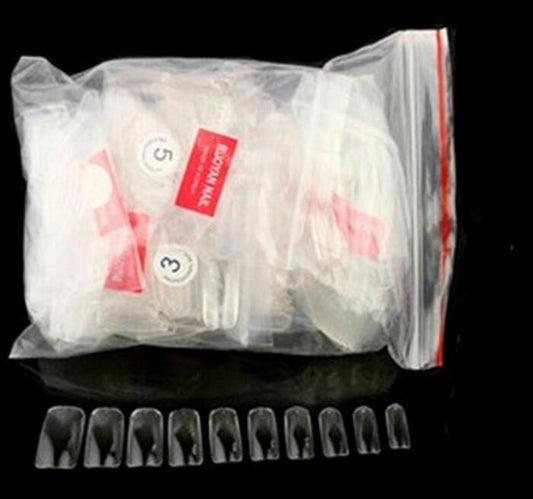 Uñas Postizas Coreanas Transparentes - Set de 10 Modelos con Pegamento