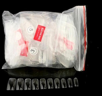 Uñas Postizas Coreanas Transparentes - Set de 10 Modelos con Pegamento
