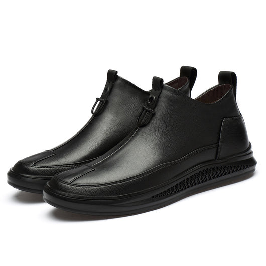 Botas Altas Casuales de Cuero Genuino Negro para Hombre - Image 3