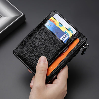 Cartera Minimalista de Cuero Genuino - Portacédulas Premium