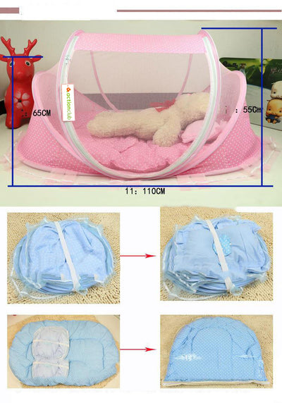 Red Mosquitera Plegable para Cuna de Bebé con Red de Almohada - Set de 2 Piezas - Image 5