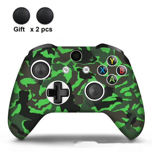 White silicone sleeve for game controller with colorful graffiti pattern, includes two rainbow thumbstick caps. - Image 13