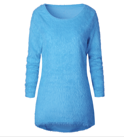Suéter Largo Mujer de Manga Larga Peluche Suave - Estilo Europeo - Image 3