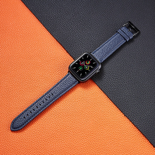 Correa de Cuero para Apple Watch SE - Patrón Lichi con Acabado Aceitado - Image 14