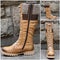 Botas de Cuero con Tacón Robusto y Costuras Reforzadas