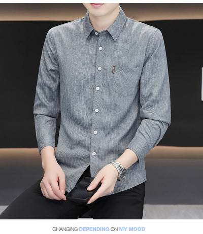 Camisa Slim Fit a Rayas Versátil para Joven - Image 25