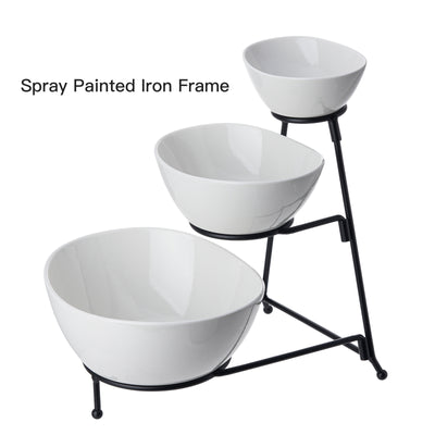 Frutero de Cerámica Dorado de Tres Niveles - Elegancia Minimalista para Hogar y Oficina - Image 5
