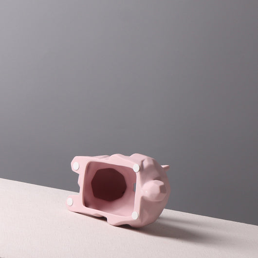 Dispensador de Pañuelos Cerámica Conejo Rosa - Decoración Nórdica