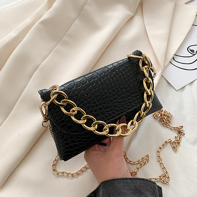 Bolso Mensajero Retro Estampado en Piedra con Cadena para Mujer - Image 4