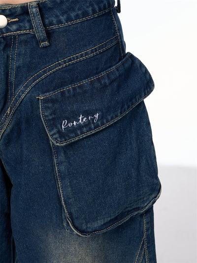 Pantalones Vaqueros Anchos de Cintura Alta con Bolsillos Funcionales - Image 26