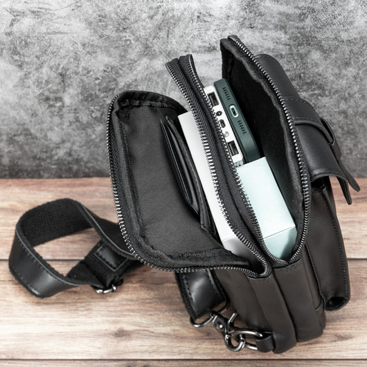 Bolsa de Pecho de Cuero para Hombre - Estilo Urbano - Image 5