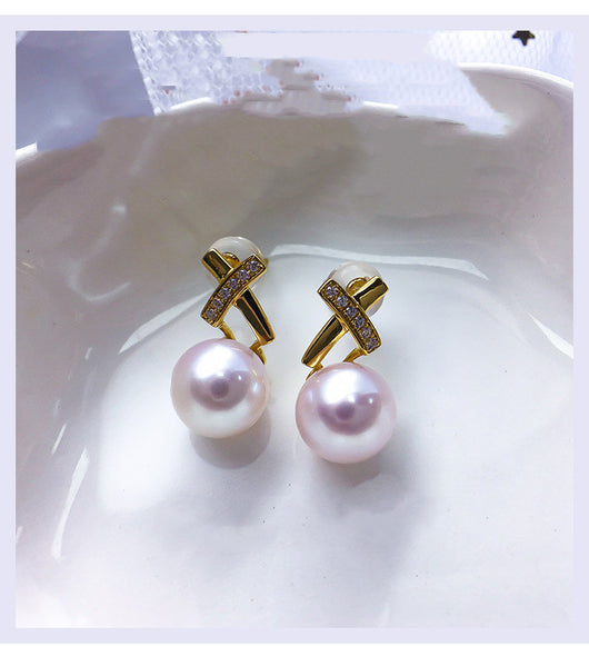 Aretes de Oro 18K con Circonita y Perla Marina - Image 7