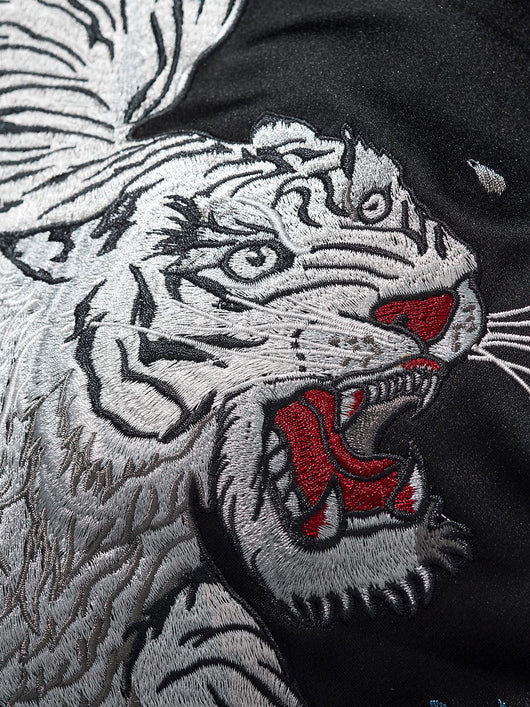 Chamarra Béisbol Casual para Hombre con Bordado de Tigre Feroz - Image 7